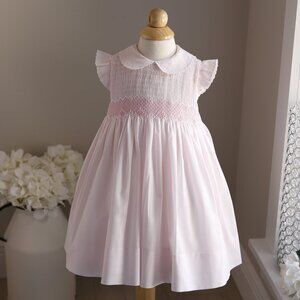 Pink Smocked Dress Flutter Sleeve 18 Months Spring Portrait Summer Vacation
